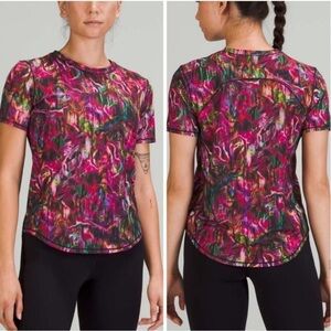 Lululemon Hyper Flow Pink High Neck Run & Train Tee Top Black Green Purple